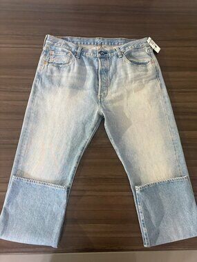 Levi's 501 Original Fit Jeans Light Wash W38 L32 Button Fly
